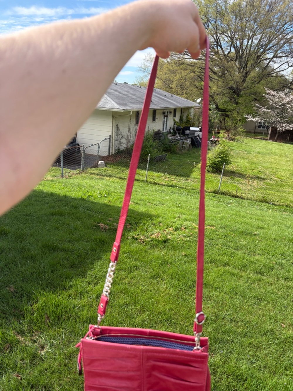 THE SAK ! Pink Leather Crossbody Bag *very good* - Picture 6 of 7